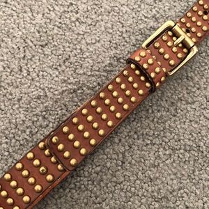 J.Crew studded brown leather belt